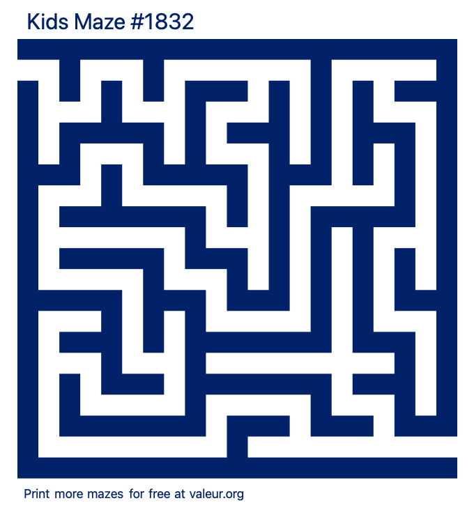 Free Printable Kids Maze number 1832