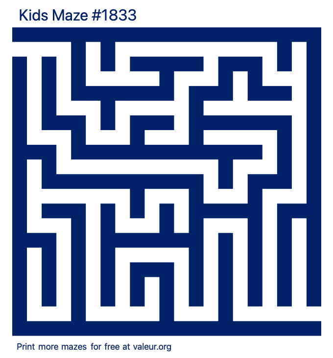 Free Printable Kids Maze number 1833
