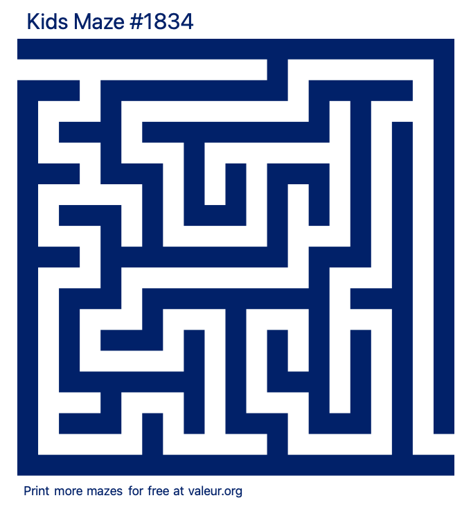 Free Printable Kids Maze number 1834