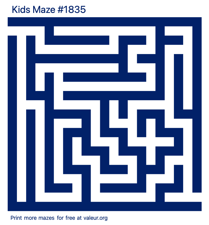 Free Printable Kids Maze number 1835