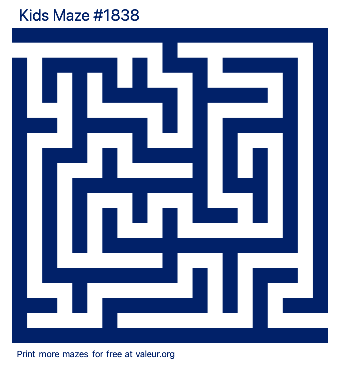 Free Printable Kids Maze number 1838
