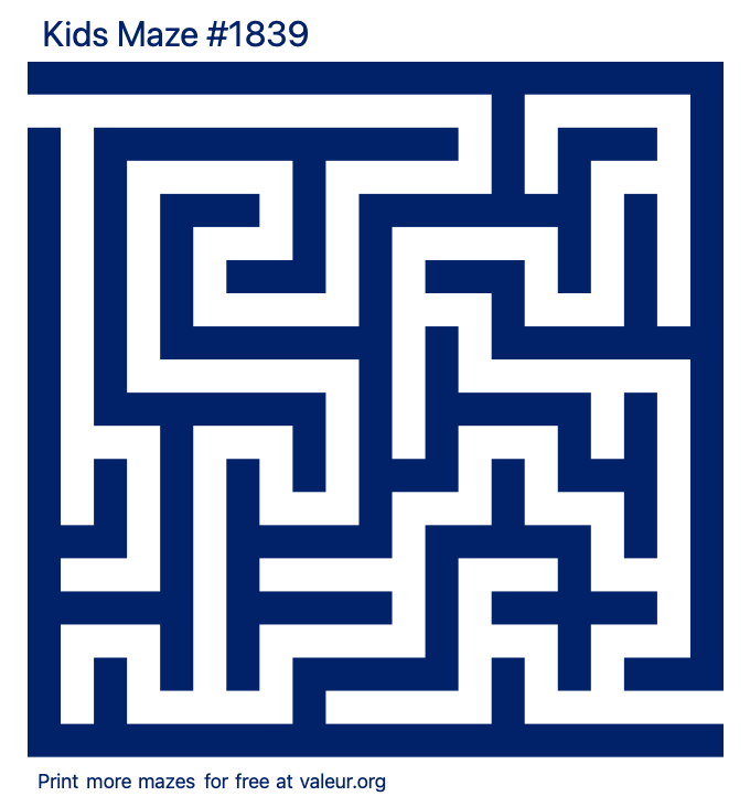 Free Printable Kids Maze number 1839