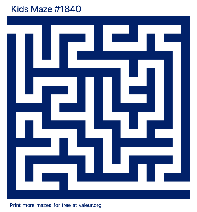 Free Printable Kids Maze number 1840