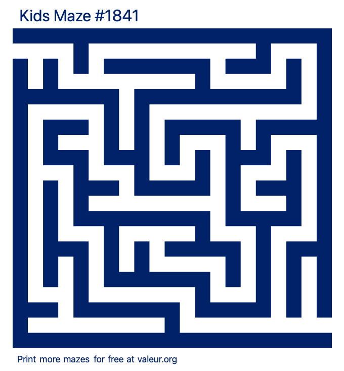 Free Printable Kids Maze number 1841
