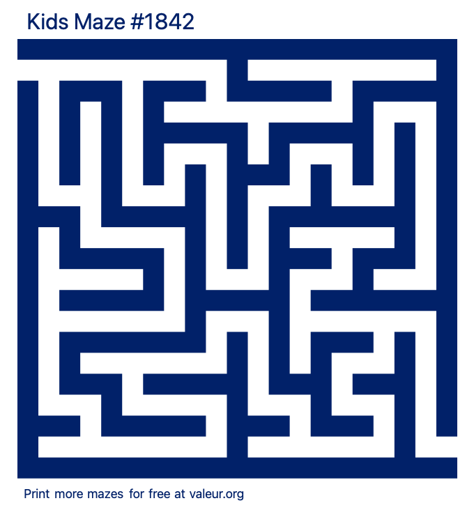 Free Printable Kids Maze number 1842