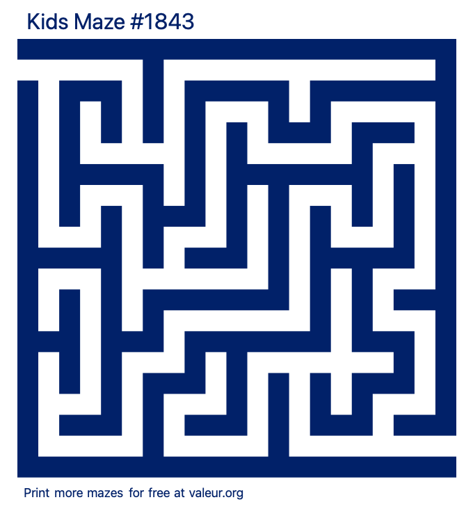 Free Printable Kids Maze number 1843