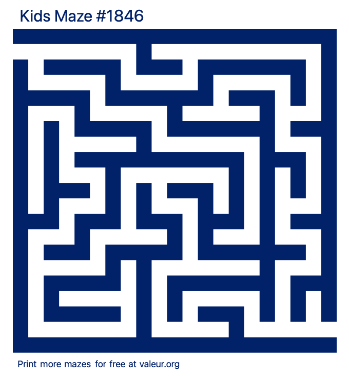Free Printable Kids Maze number 1846