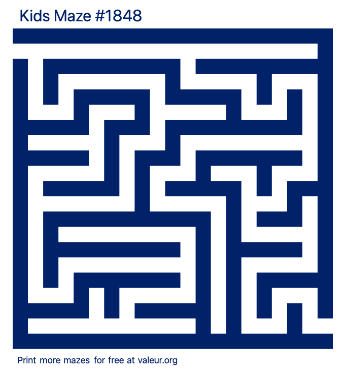 Free Printable Kids Maze number 1848