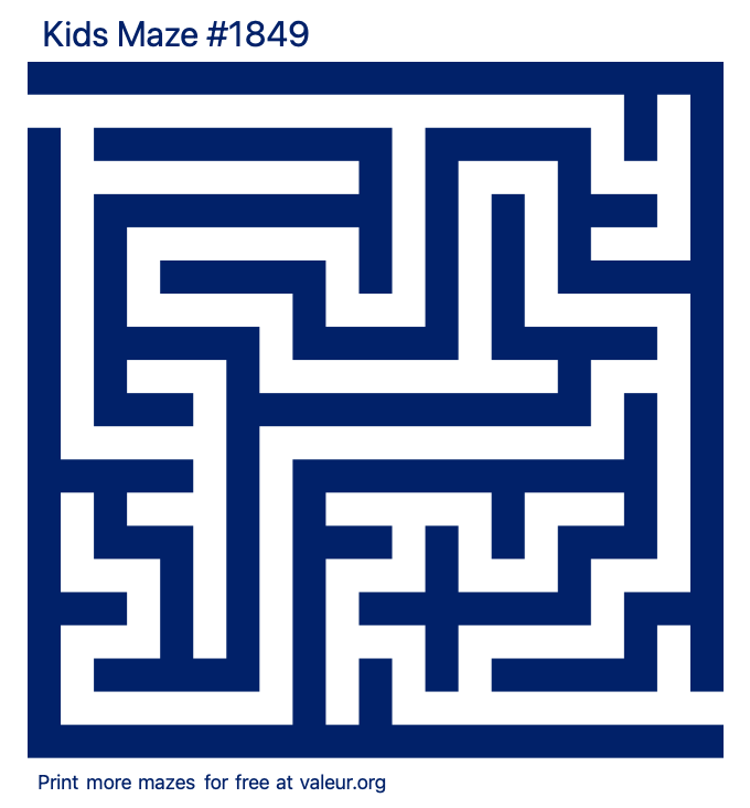 Free Printable Kids Maze number 1849