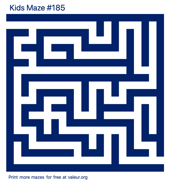 Free Printable Kids Maze number 185