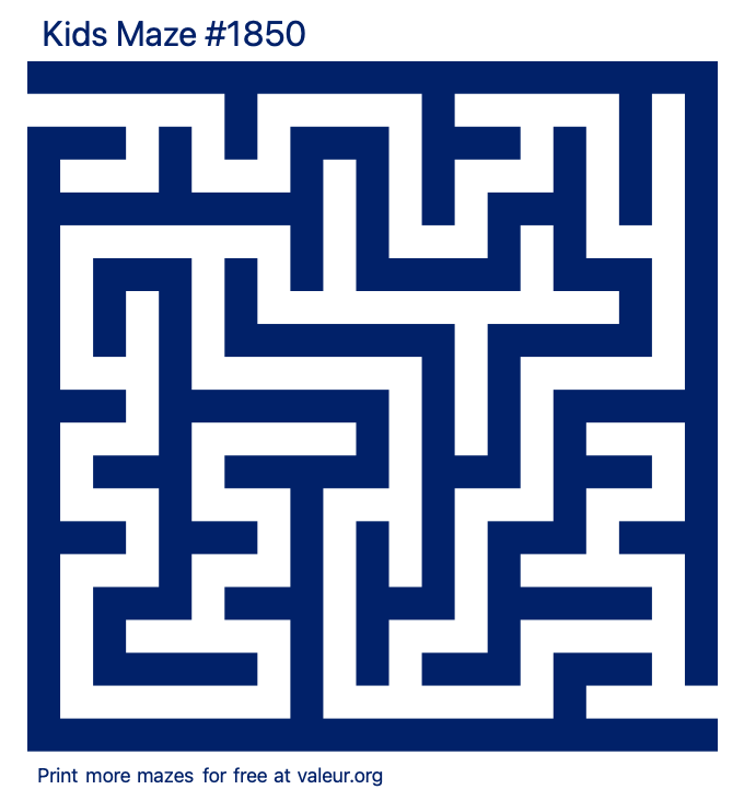 Free Printable Kids Maze number 1850