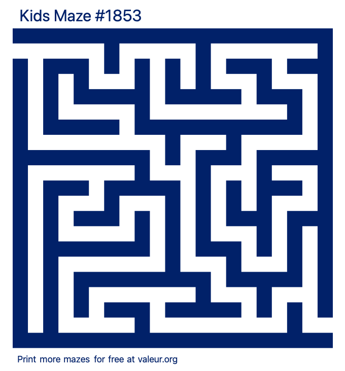 Free Printable Kids Maze number 1853