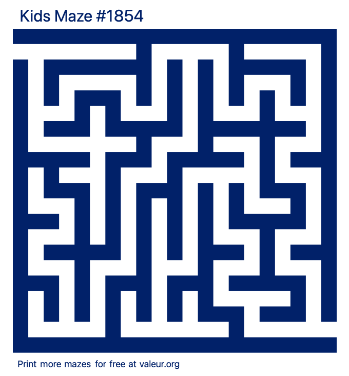 Free Printable Kids Maze number 1854