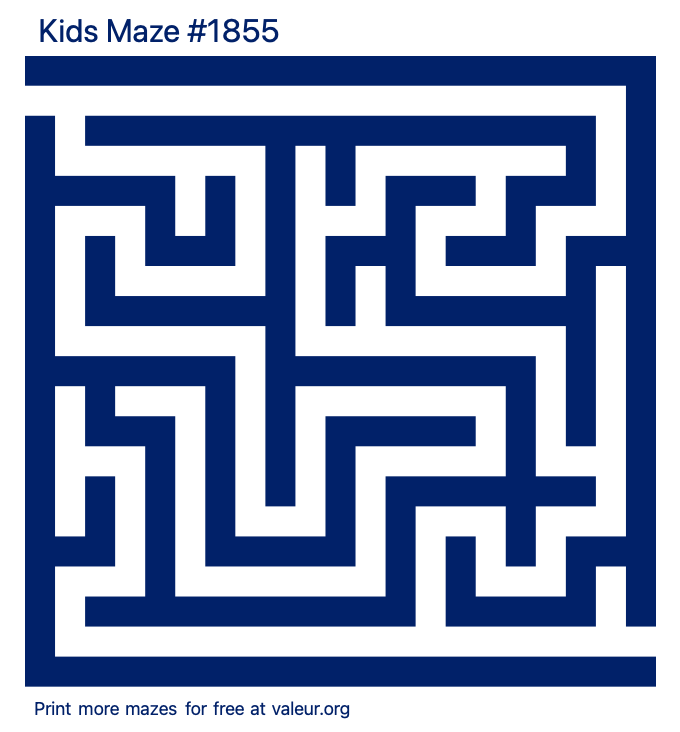 Free Printable Kids Maze number 1855
