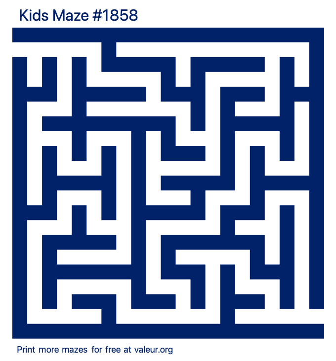 Free Printable Kids Maze number 1858