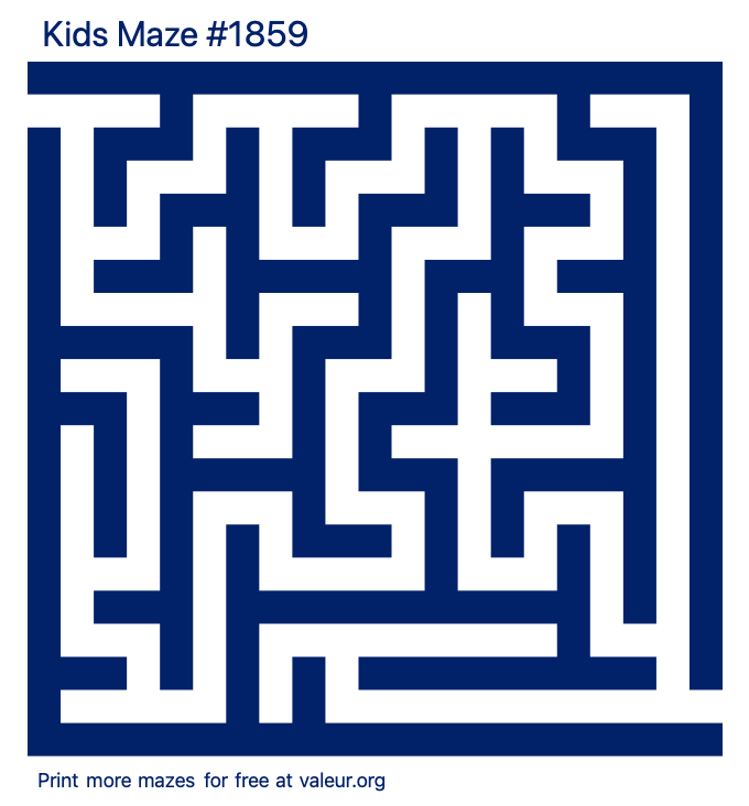 Free Printable Kids Maze number 1859