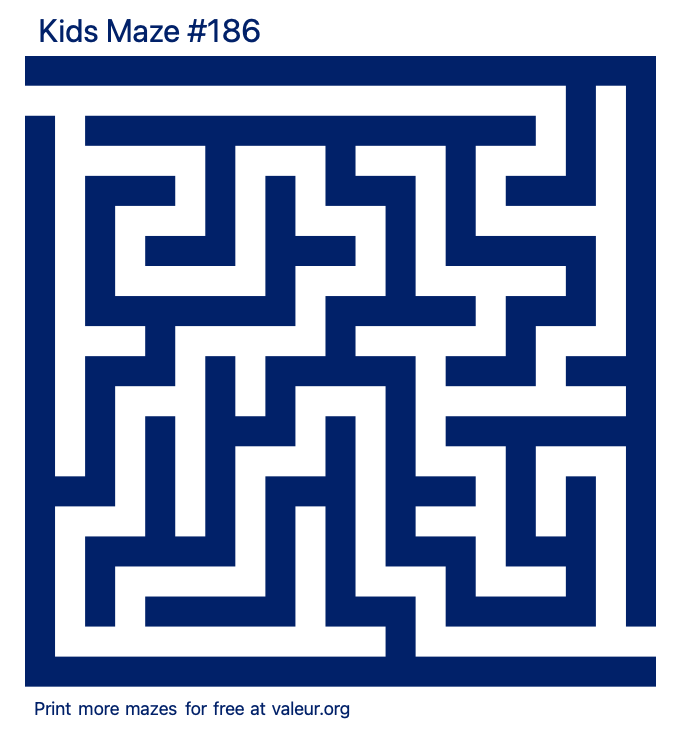 Free Printable Kids Maze number 186