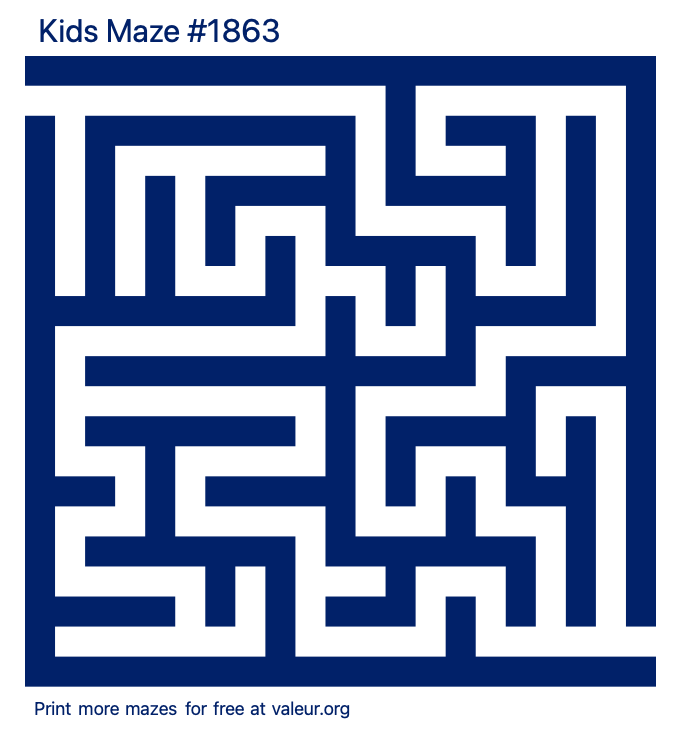 Free Printable Kids Maze number 1863