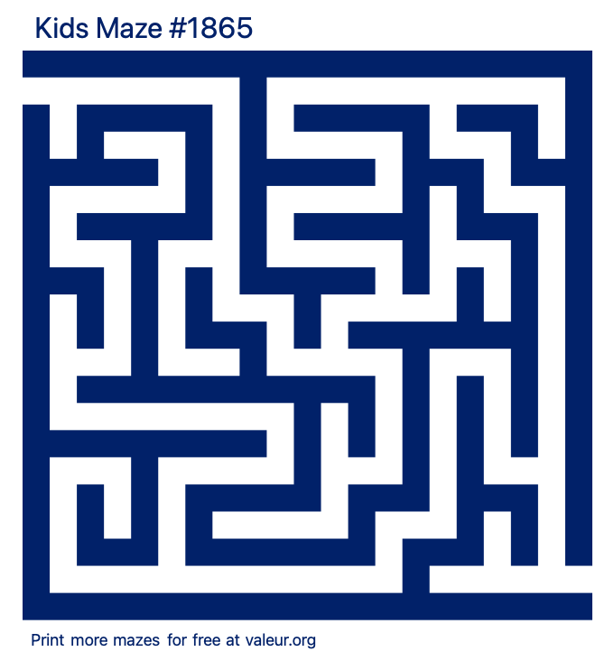 Free Printable Kids Maze number 1865