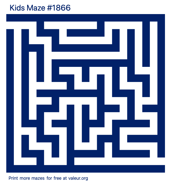 Free Printable Kids Maze number 1866