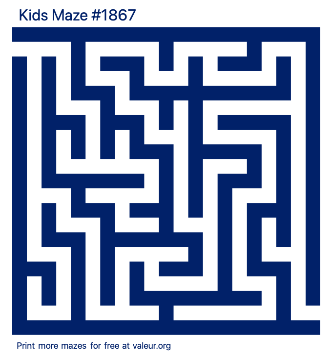 Free Printable Kids Maze number 1867