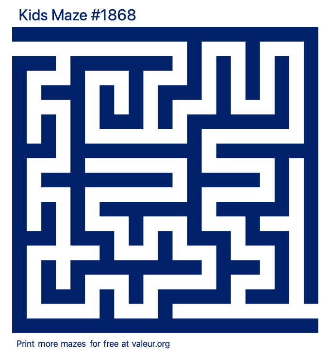 Free Printable Kids Maze number 1868