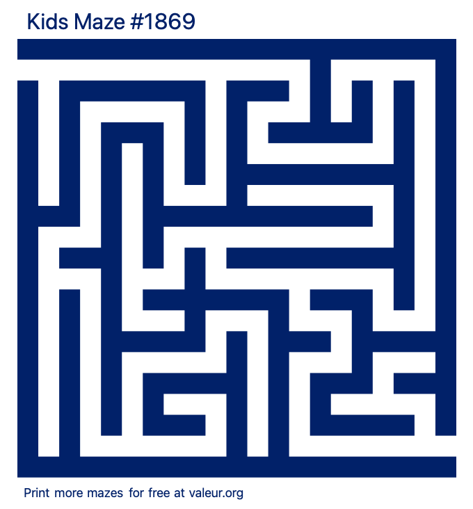 Free Printable Kids Maze number 1869