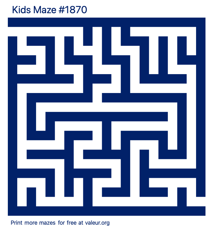 Free Printable Kids Maze number 1870
