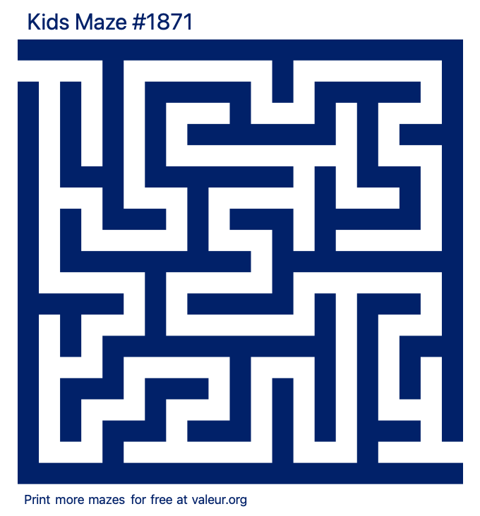 Free Printable Kids Maze number 1871