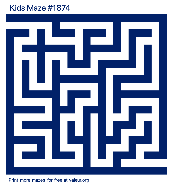 Free Printable Kids Maze number 1874