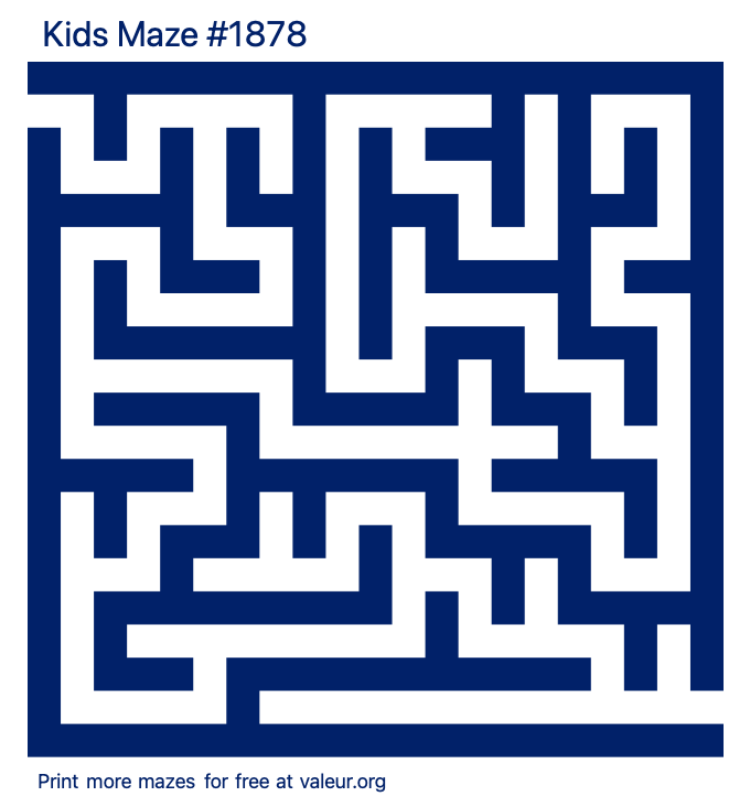 Free Printable Kids Maze number 1878