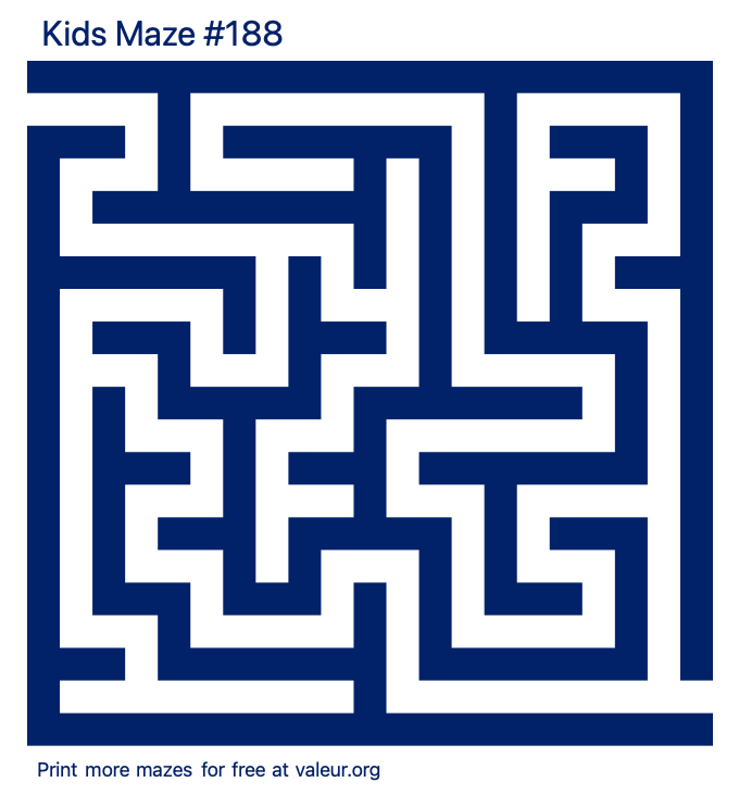 Free Printable Kids Maze number 188