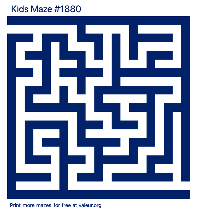 Free Printable Kids Maze number 1880
