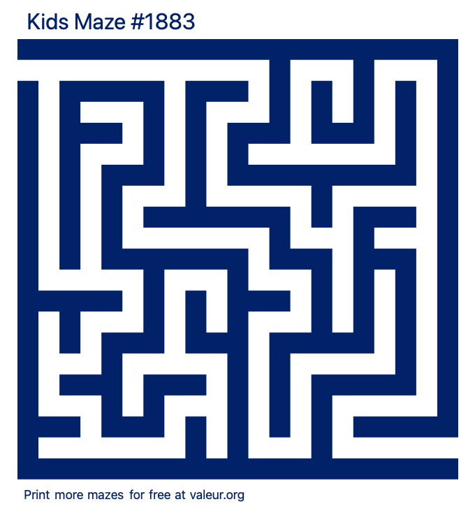 Free Printable Kids Maze number 1883