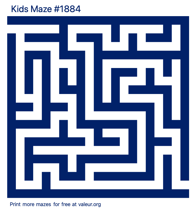 Free Printable Kids Maze number 1884