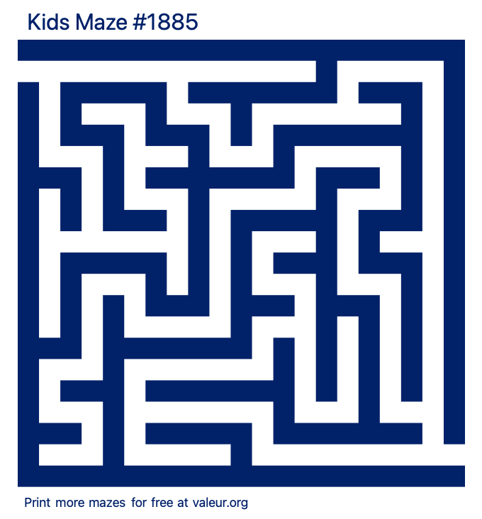 Free Printable Kids Maze number 1885