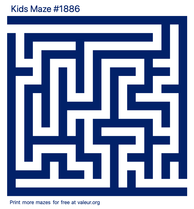 Free Printable Kids Maze number 1886