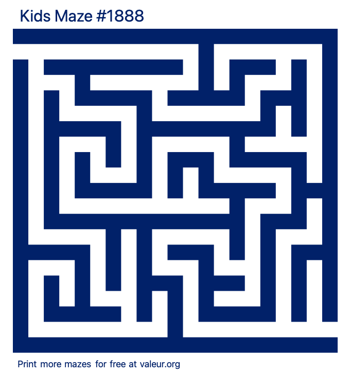 Free Printable Kids Maze number 1888