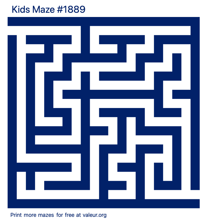 Free Printable Kids Maze number 1889