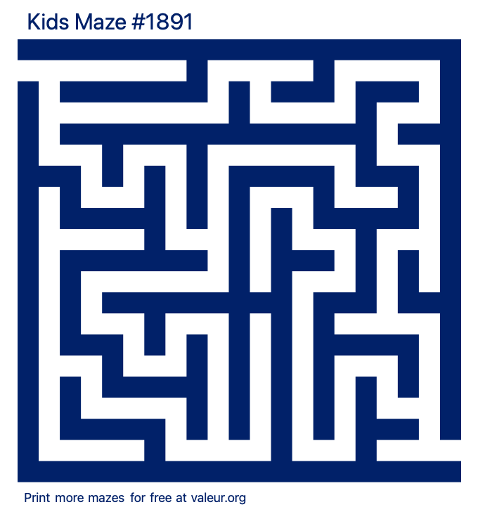 Free Printable Kids Maze number 1891