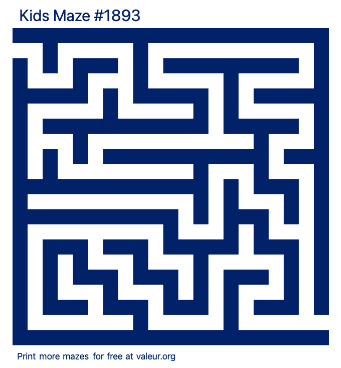 Free Printable Kids Maze number 1893