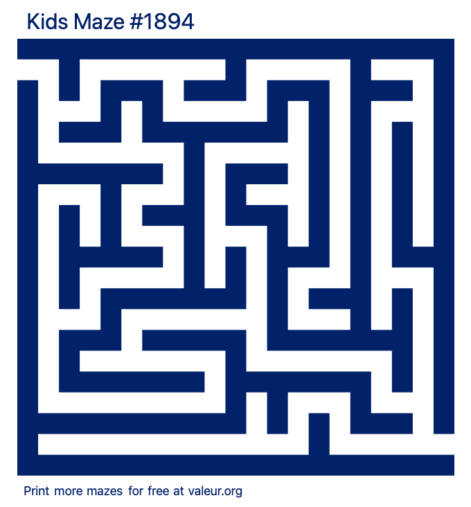 Free Printable Kids Maze number 1894