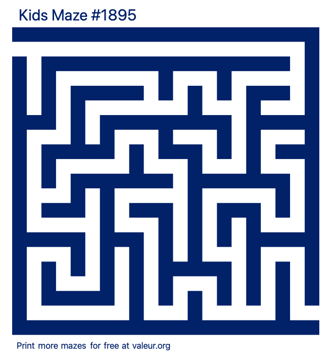 Free Printable Kids Maze number 1895