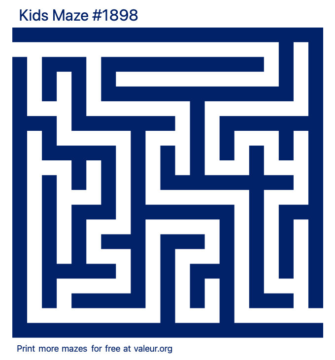 Free Printable Kids Maze number 1898