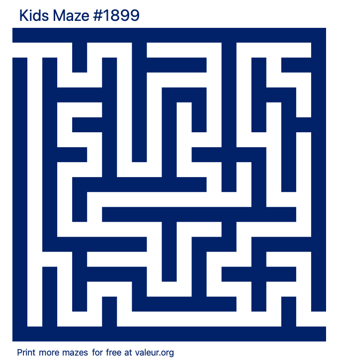 Free Printable Kids Maze number 1899