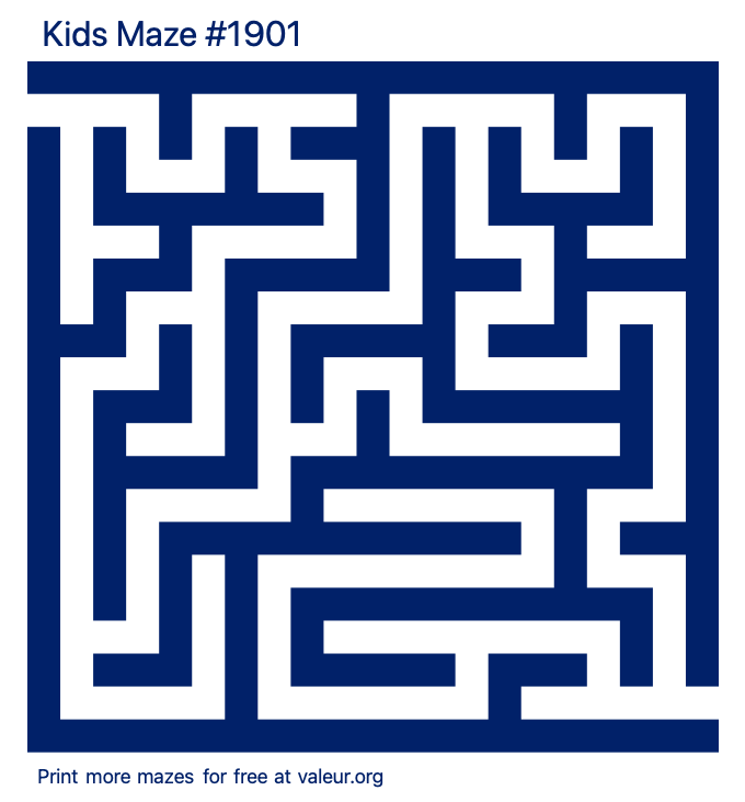Free Printable Kids Maze number 1901