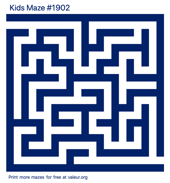 Free Printable Kids Maze number 1902