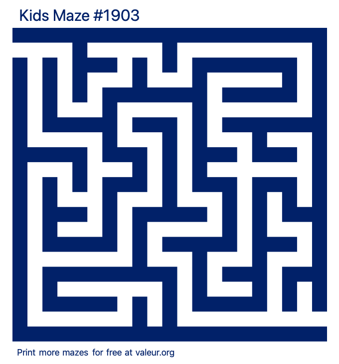 Free Printable Kids Maze number 1903