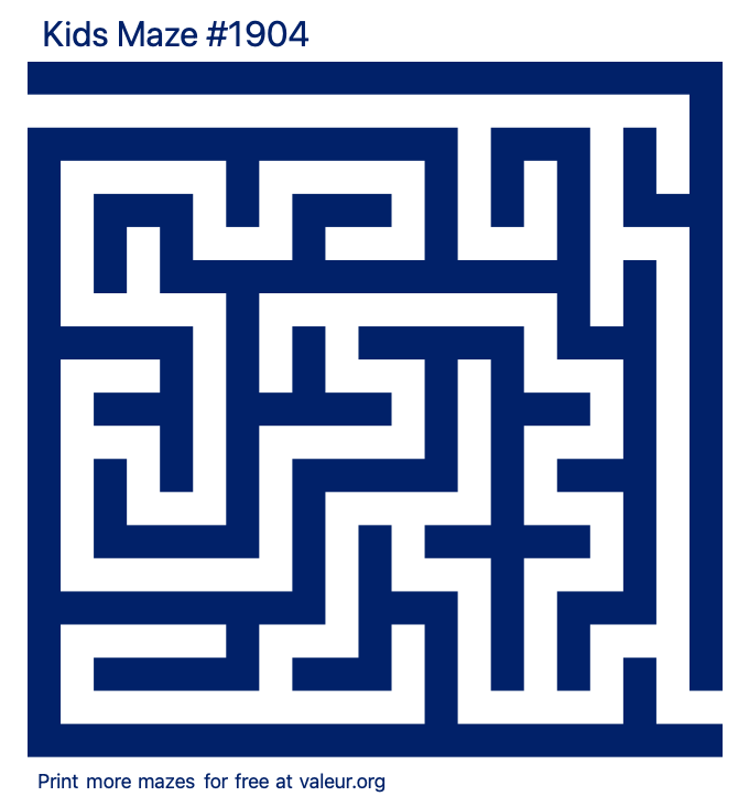 Free Printable Kids Maze number 1904