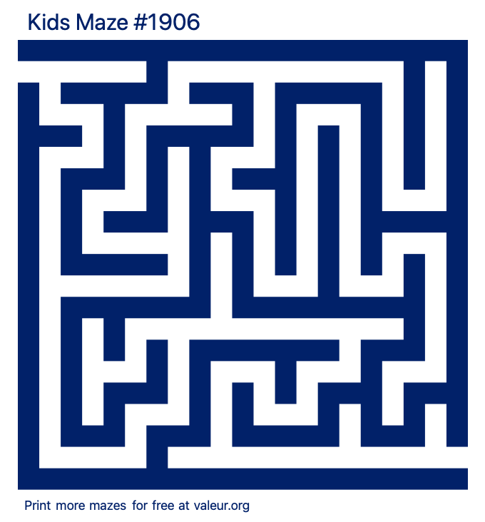 Free Printable Kids Maze number 1906